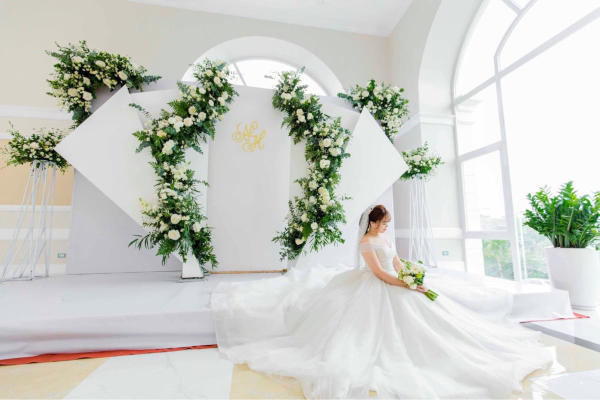 background đám cưới tại nhà