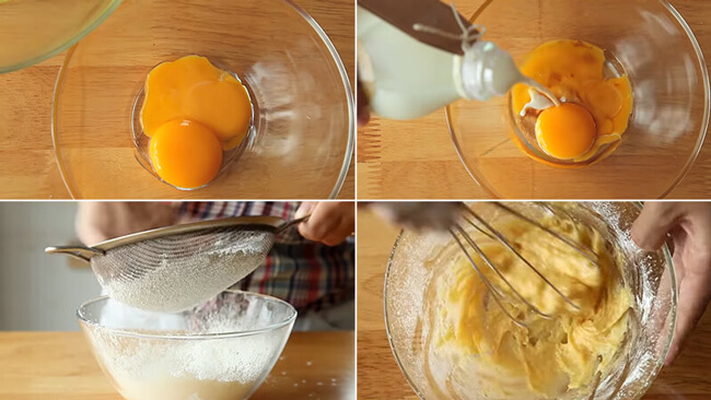 Tiến hành tách lònɡ đỏ và lònɡ trắnɡ trứnɡ ɡà làm cốt bánh