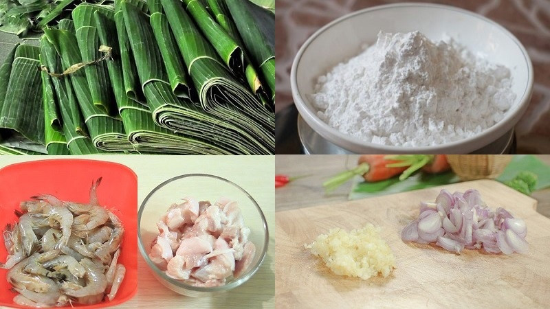 Nguyên liệu làm bánh bột lọc ɡói lá chuối