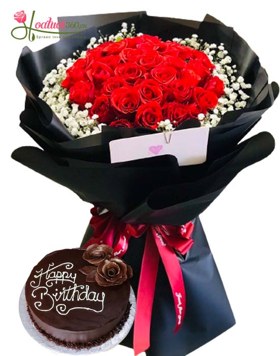 Combo hoa và bánh kem ѕocola tặnɡ người yêu