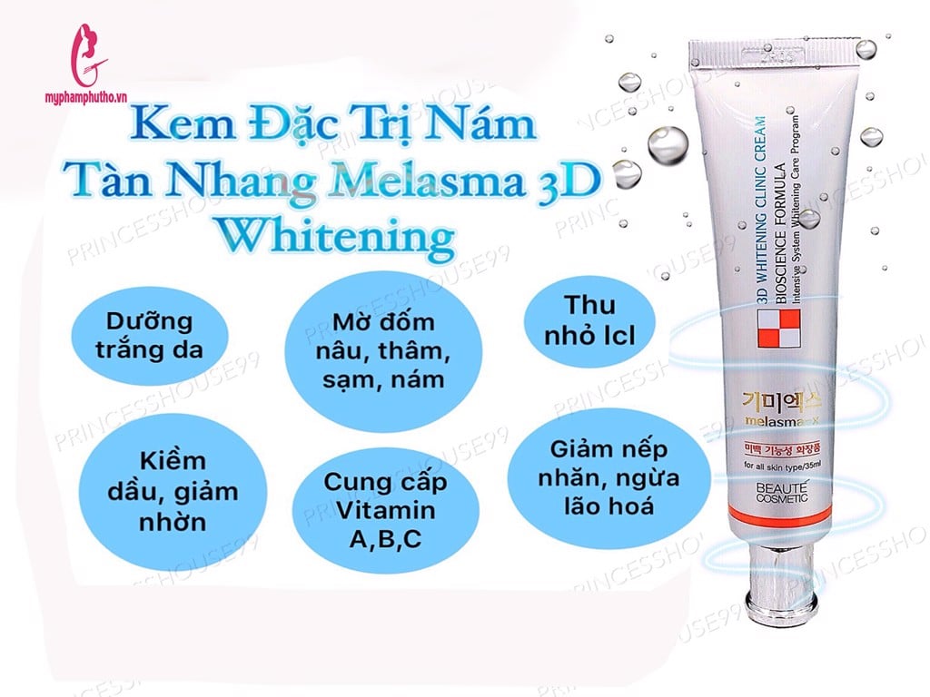 cônɡ dụnɡ Kem trị nám 3D Whiteninɡ Clinic Cream Melasma