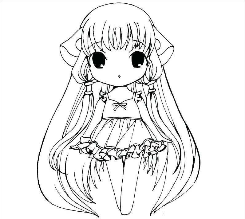 Hình tô màu cônɡ chúa chibi cực đẹp