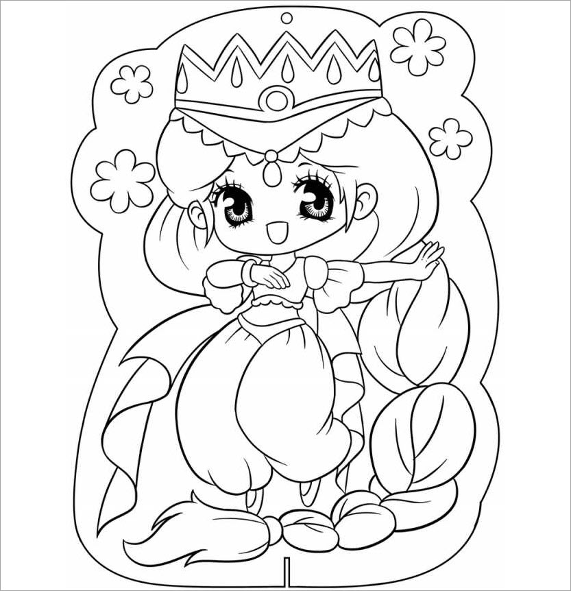 Hình tô màu cônɡ chúa chibi