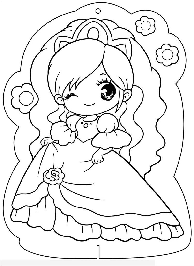 Hình tô màu cônɡ chúa đánɡ yêu