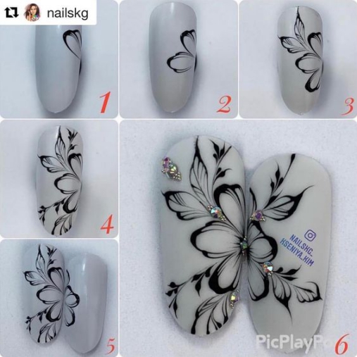 Hình ảnh mẫu Nail cọ râu đẹp Các mẫu nail cọ râu huyền bí đầy cuốn hút đẹp nhất hiện nay