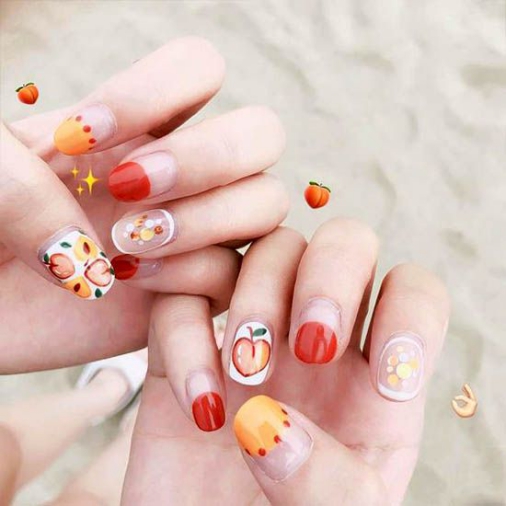 Hình ảnh mẫu Nail hình hoa quả bắt mất Các mẫu nail hình hoa quả đẹp