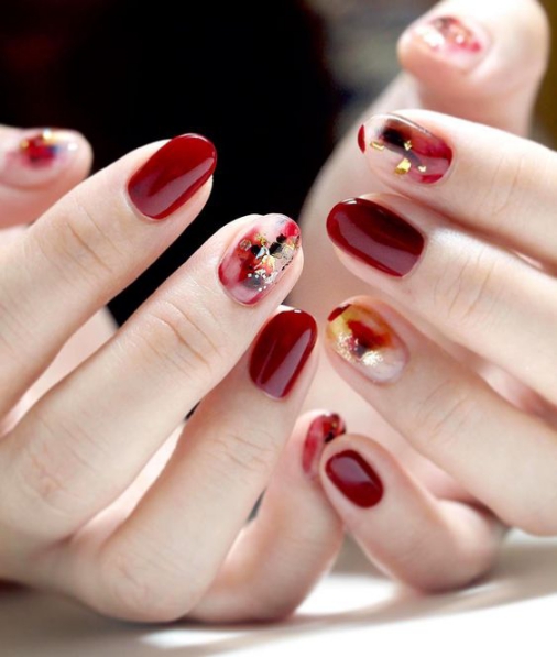 Hình ảnh mẫu Nail màu đỏ rượi Các mẫu nail màu đỏ rượi đẹp nhất hiện nay