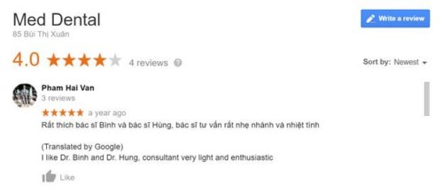 Nha Khoa Med Dental - 85 Bùi Thị Xuân, Hai Bà Trưng, Hà Nội Có Tốt Không?