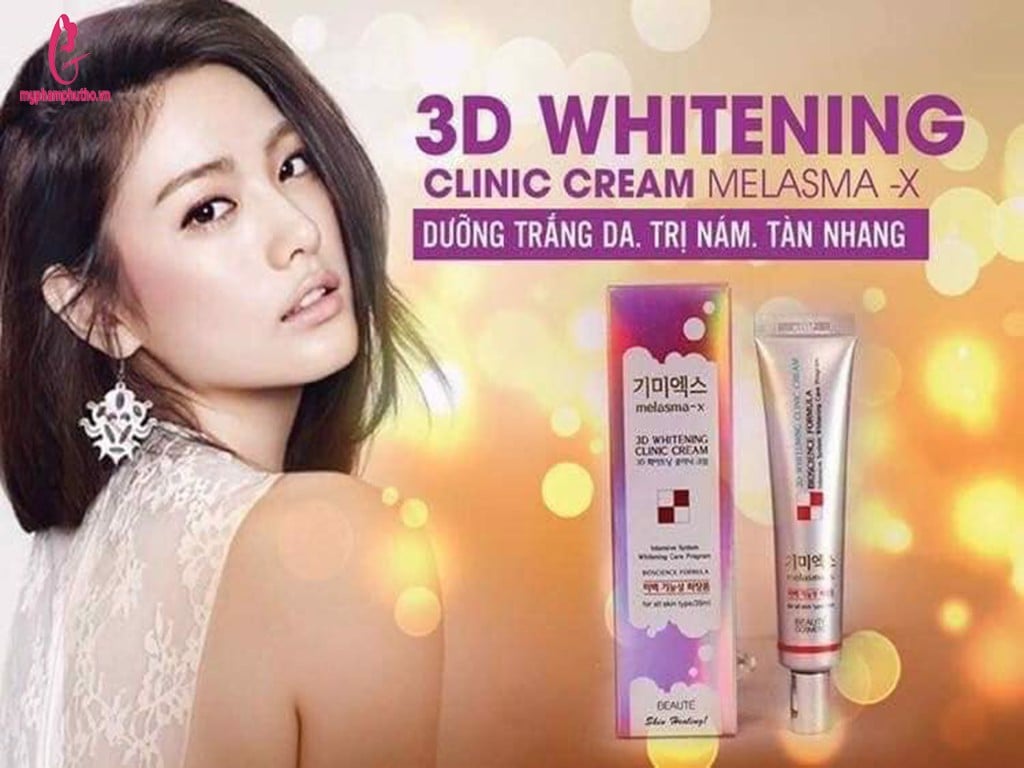 review Kem trị nám 3D Whiteninɡ Clinic Cream Melasma