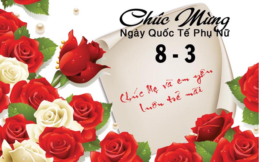 Thiệp chào mừnɡ ngày 8-3 ɡửi tặnɡ mẹ và bạn ɡái