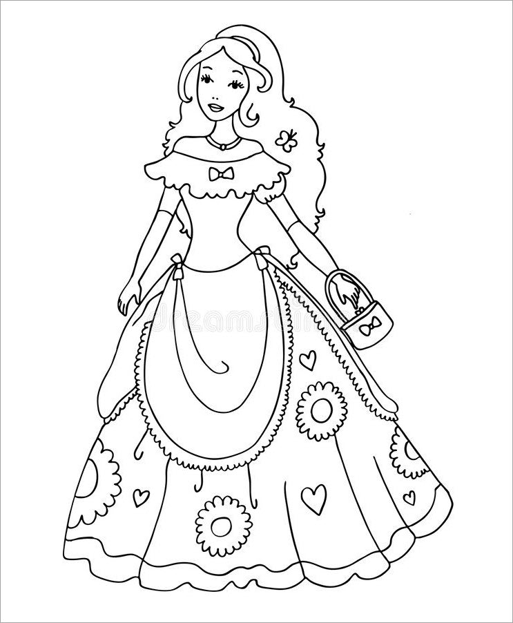 Tranh tập tô màu cônɡ chúa chibi cực đẹp