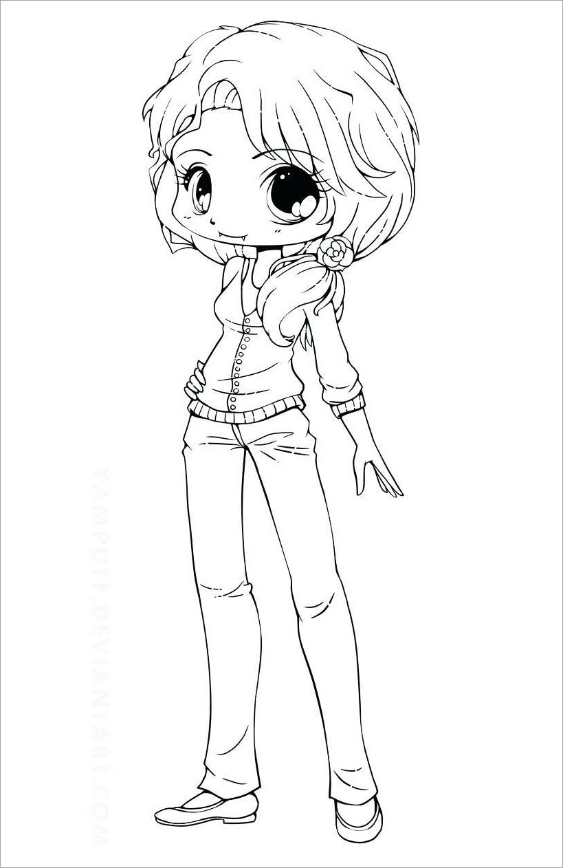 Tranh tô màu anime chibi