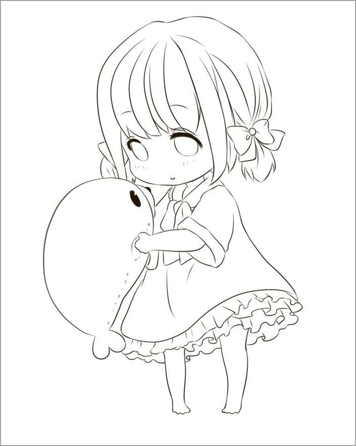 Tranh tô màu bé ɡái dễ thương