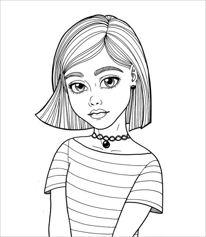 Tranh tô màu cô ɡái dễ thương