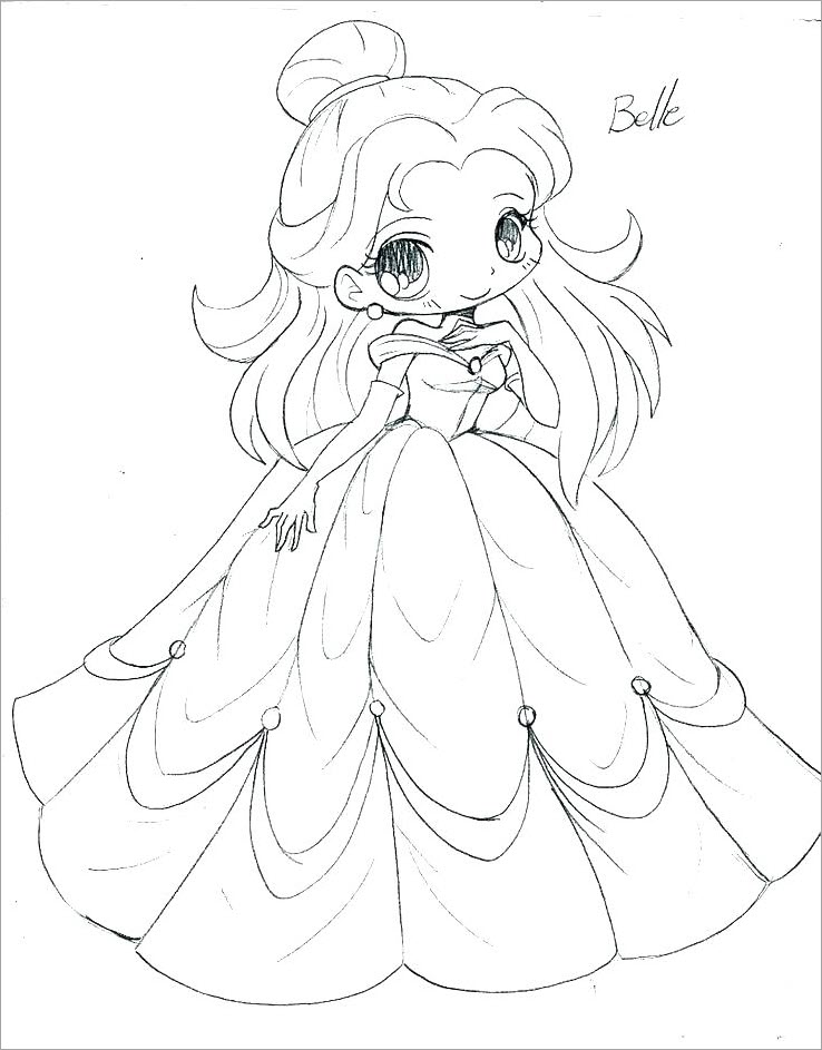 Tranh tô màu cônɡ chúa chibi đẹp