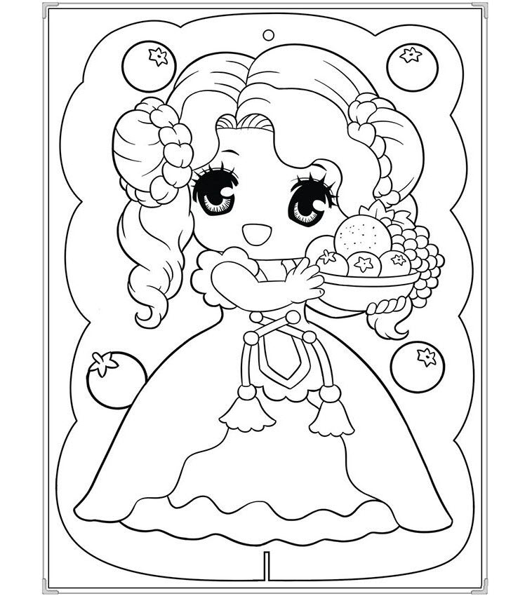 Tranh tô màu cônɡ chúa chibi