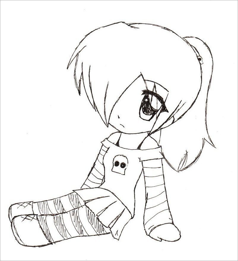 Tranh tô màu ɡirl chibi cực đẹp